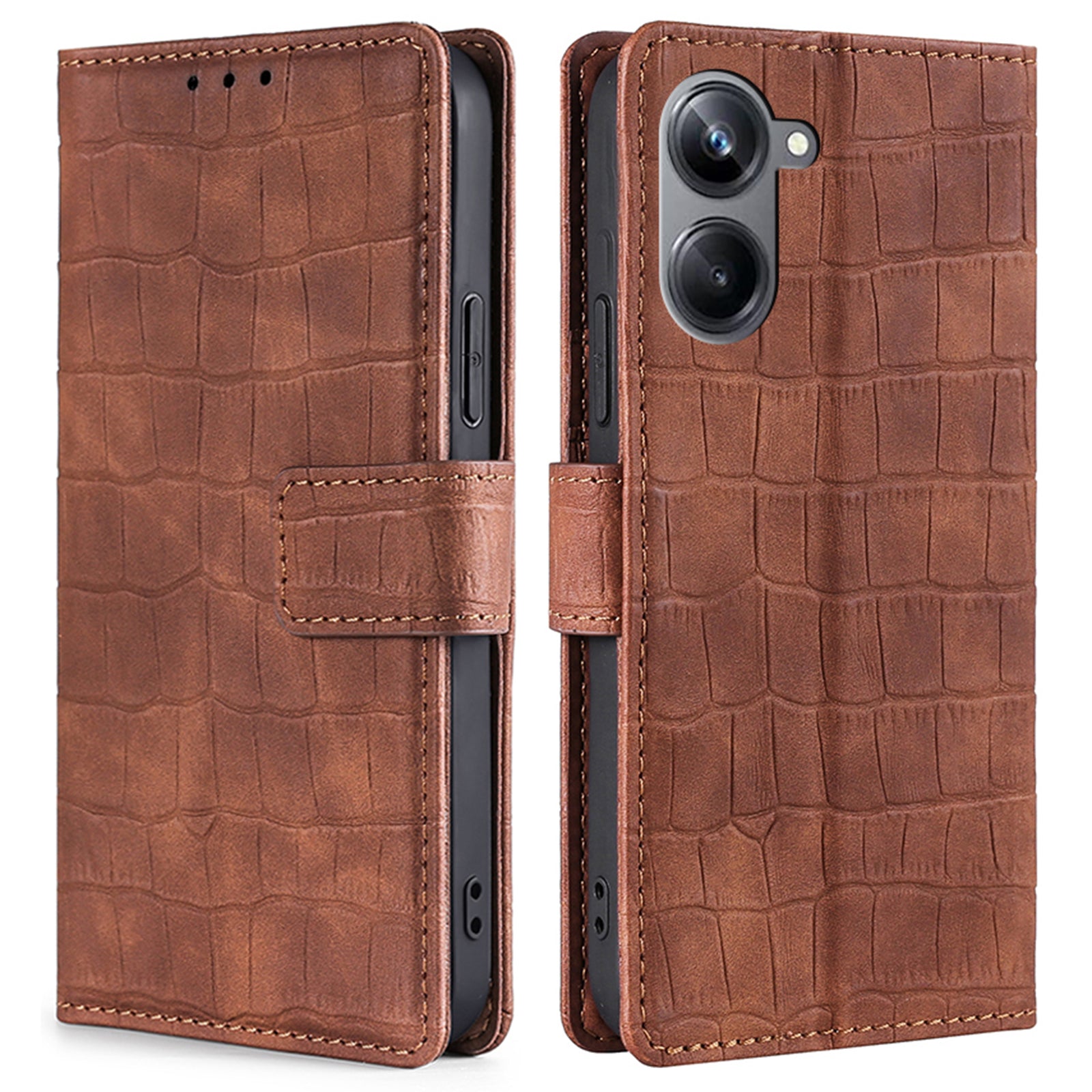 For Realme 10 Pro 5G Crocodile Texture Wallet Stand Skin-touch Feeling Phone Case Full Protection PU Leather Inner TPU Cover For Realme 10 Pro 5G Crocodile Texture Wallet Stand Skin-touch Feeling Phone Case Full Protection PU Leather Inner TPU Cover